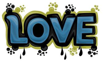 LOVE writing graffiti design on white background vector