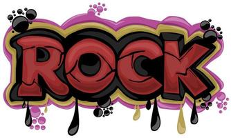 ROCK writing graffiti design on a white background vector