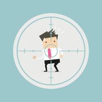 Businessman in crosshairs. vector