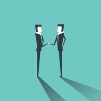 Businessman shaking hands congratulating each other with successful deal. vector