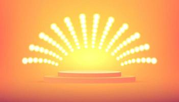 Stage podium with lighting background. vector