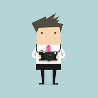 Businessman holding a camera. vector