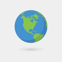 Earth planet. Flat style vector. vector