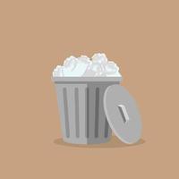 Trash bin garbage. vector