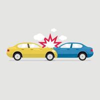 Accident road on street damaged automobiles after collision car crash vector