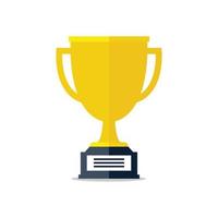 Trophy cup flat icon. vector