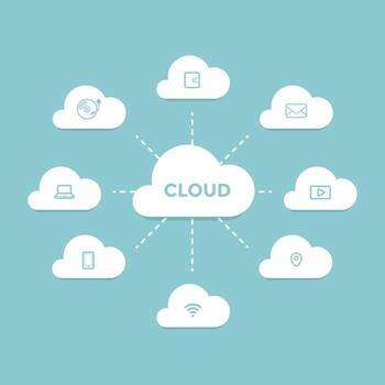 Resumen de tecnología de computación en red en la nube. vector