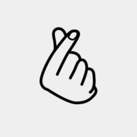 Finger heart sign icon. vector