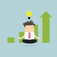 Businessman meditating and ideas that make a business successful. vector