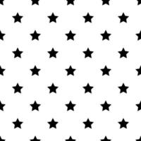 Seamless pattern with black stars on white background. vector