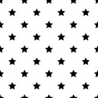 Seamless pattern with black stars on white background. vector