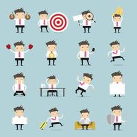 Vector Set of business people. Businessman is in different situations.