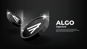 Algorand ALGO coin banner. ALGO coin cryptocurrency concept banner background. vector
