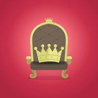 Royal Chair with the crown. vector