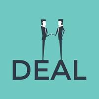 Business deal with two businessmen handshake. Partnership concept. vector