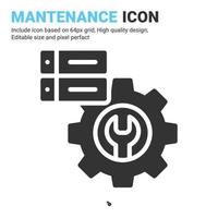 Mantenance icon vector with glyph style isolated on white background. Vector illustration settings sign symbol icon concept for digital IT, logo, industry, technology, apps, web and all project