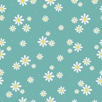 Beautiful seamless patterns Small and large floral background placed randomly distributed on a blue background. The design used for fabric, textile, publication, gift wrapping, vector illustration.