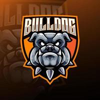 logotipo de la mascota de esport de cabeza de bulldog vector