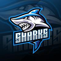 Shark esport mascot logo design vector