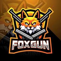 diseño de logotipo de mascota fox gun esport