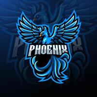 diseño del logotipo de la mascota de phoenix esport vector