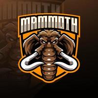 Mammoth head esport mascot logo design vector