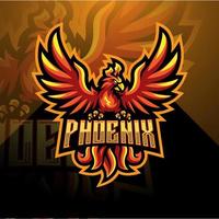 diseño del logotipo de la mascota de phoenix esport vector