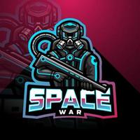 logotipo de la mascota de space war esport vector