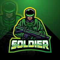 Soldier mascot esport gaming logo vector