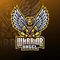 Warrior angel esport mascot logo design vector