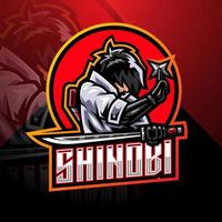 diseño de logotipo de mascota shinobi esport vector