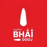 bhai dooj celebration of brother-sister wishes vector