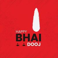 bhai dooj celebration of brother-sister wishes vector