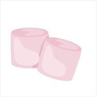 Marshmallow for drinks isolated on white background.Sweet Pink Treats. Vector Illustration