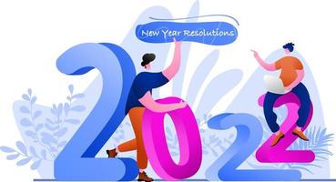 New Year 2022 Resolution Business perfect for landing pages, templates, UI, web, mobile app, posters, banners, flyers, development vector