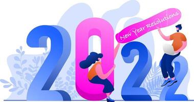 New Year 2022 Resolution perfect for landing pages, templates, UI, web, mobile app, posters, banners, flyers, development vector