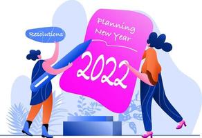 New Year 2022 Planning perfect for landing pages, templates, UI, web, mobile app, posters, banners, flyers, development vector