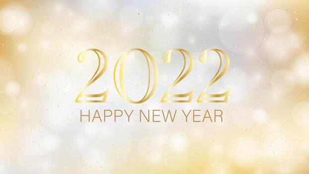 Felices fiestas y un próspero año nuevo vector de fondo en formato eps10 con bokeh realista y brillo dorado
