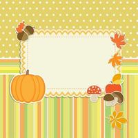 Autumn frame with pumpkin vector