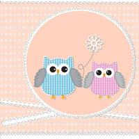 Card with owls vector