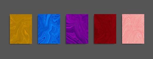 Set Abstract Liquid Marble Background vector