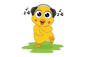 cute chick animal cartoon illustration vector