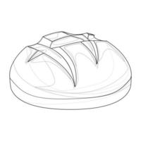 Imagen vectorial de una hogaza de pan aislado sobre fondo blanco. vector