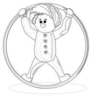 Vector image of a clown with a hoop. EPS 10. Concept. Image on white background