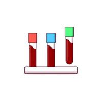 Blood test tube illustration icon. Medical analysis laboratory vector