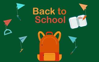 Back to school with school items and elements. Vector illustration