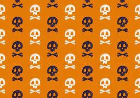 Bright seamless pattern with skulls and crossbones on orange background. Fashion print for kids party, holiday, halloween, textile and design vector