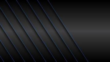 Black and blue material design background with blue diagonal lines, modern abstract widescreen vector illustration