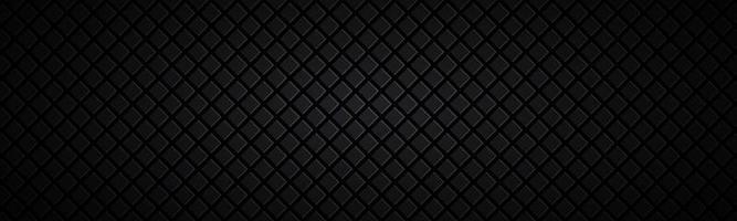 Dark abstract square header. Black mosaic look banner. Modern vector texture. Simple metal background