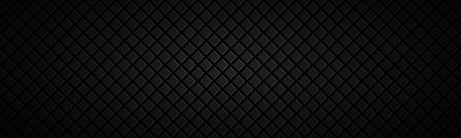 Dark abstract square header. Black mosaic look banner. Modern vector texture. Simple metal background